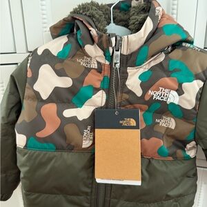 The North Face Kids Camo Puffer Jacket - Baby 6-12 months, two faced New